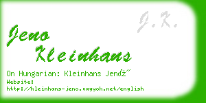jeno kleinhans business card